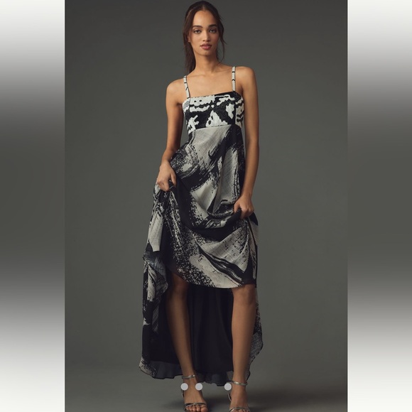 Anthropologie NWT Nikita Mhaisalkar. Abstract Tiered Midi Dress size S. - Picture 3 of 9